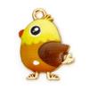 10 PCs Cute Chicken Enamel Charms Zinc Based Alloy Easter Day Pendants Gold Plated Multicolor Animal Pendants 20mm X 16mm