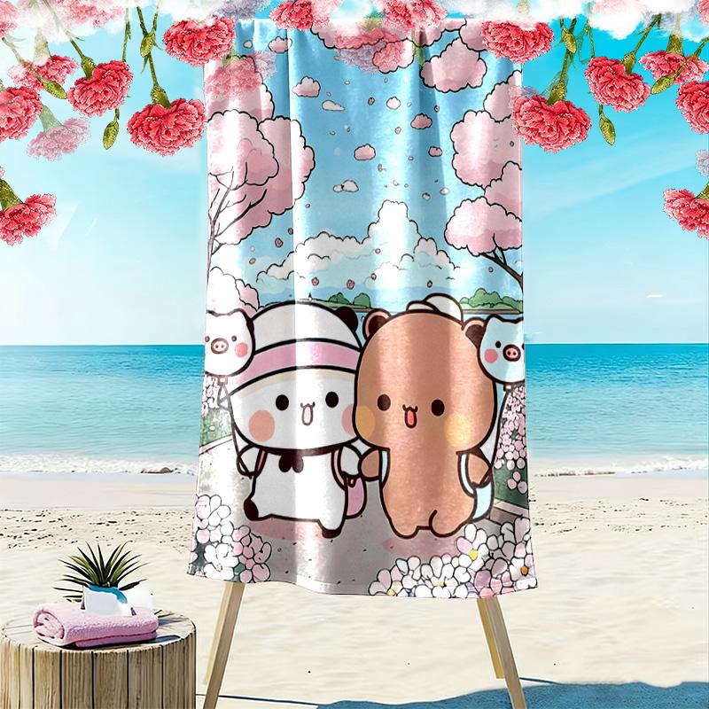 Bubu Dudu Print Strandtuch, Großes Weiches Schnelltrocknendes Handtuch für Strand Camping Schwimmen