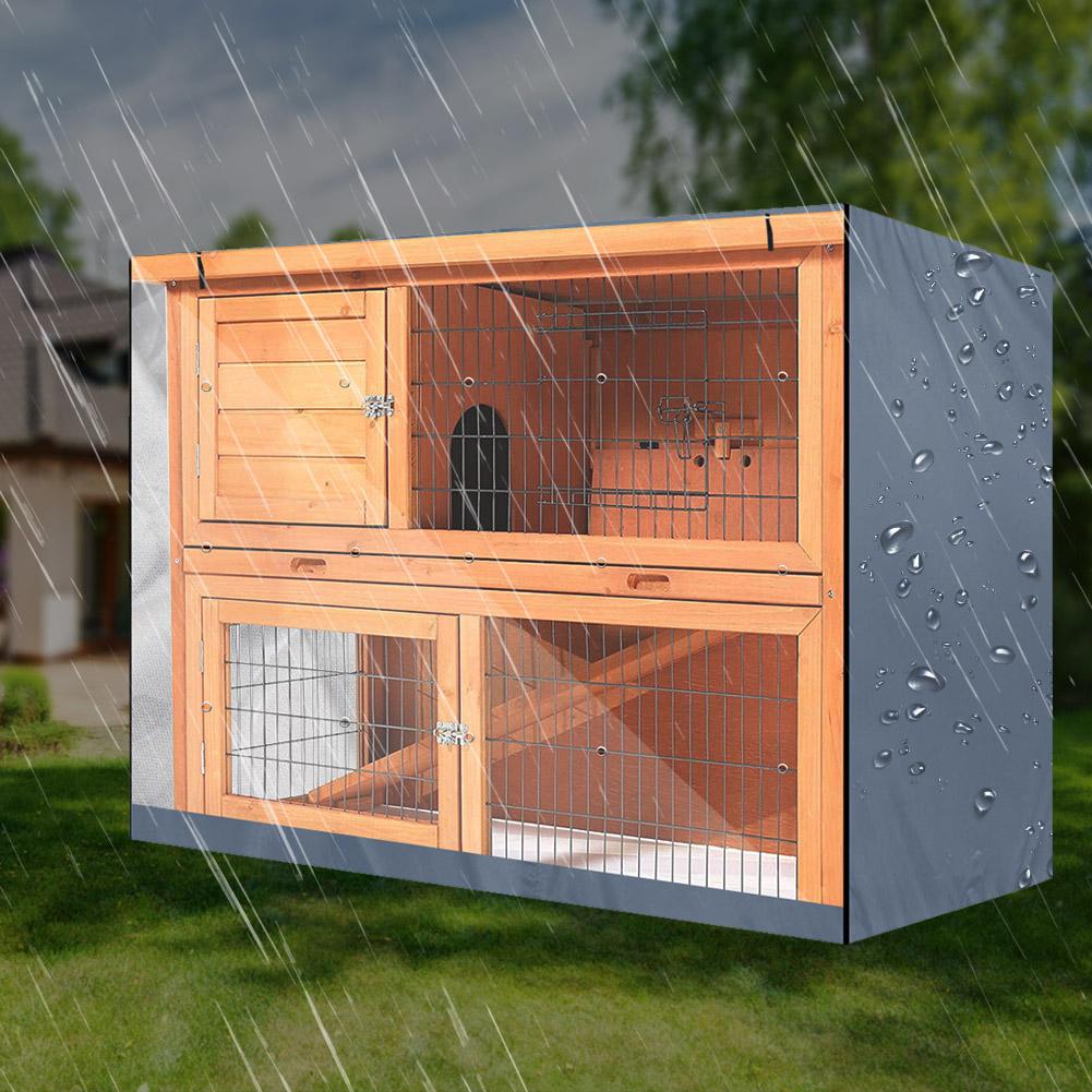 Oxford Kumaşı Çift Katmanlı Tavşan Kümesi Toz Geçirmez Örtü Kümes Hayvanı Kafesi için Aksesuar(gri )