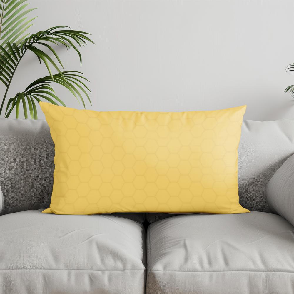 Home Decor Yellow Hexagon Pattern Pillow Cover Suitable For Sofa Bedroom Car Pillow Cover Cushion Rectangular Back Cushion