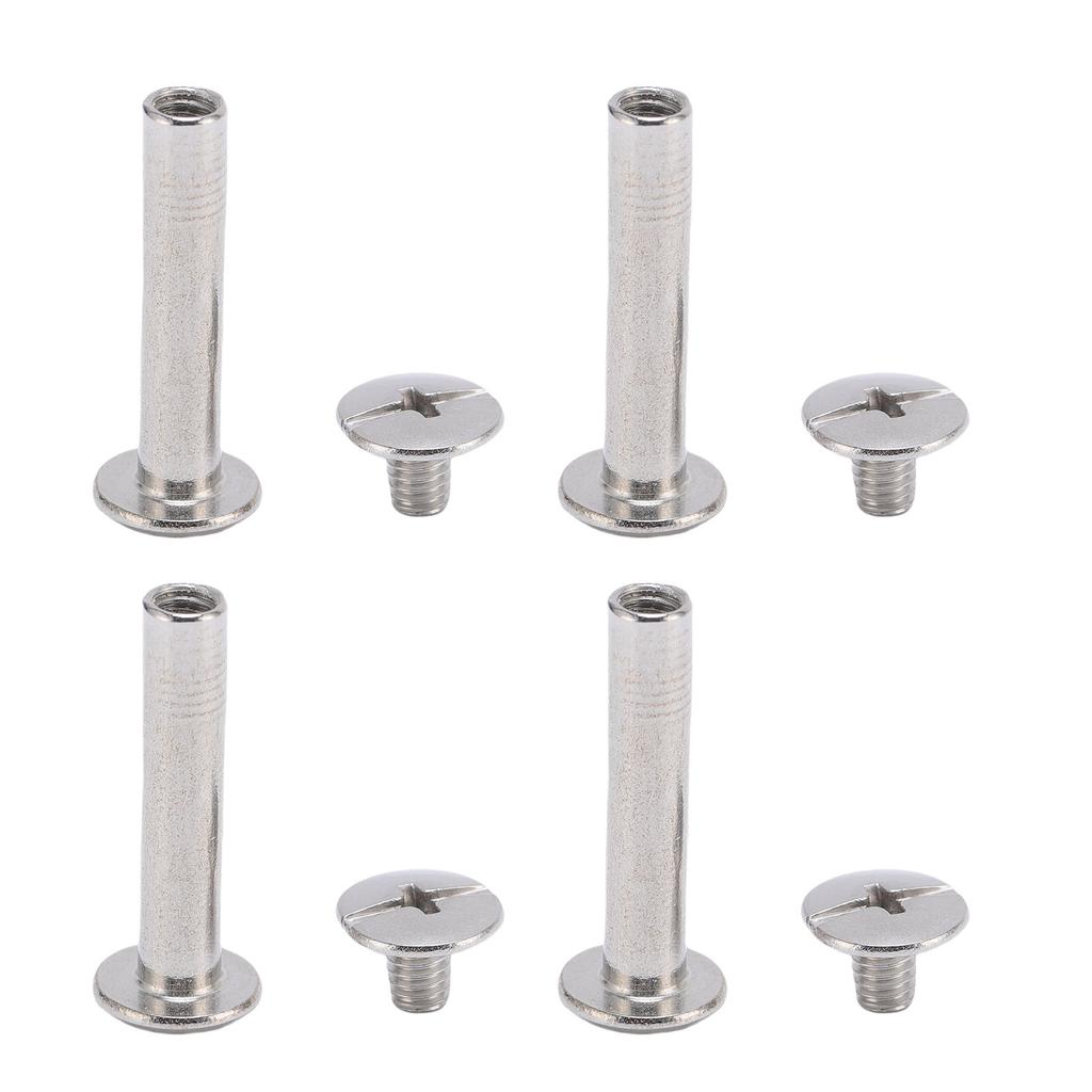 50 Sets Chicago Screw M3.5 4.5x22x9mm Round Flat Head Stainless Steel Screw Rivets for Leather