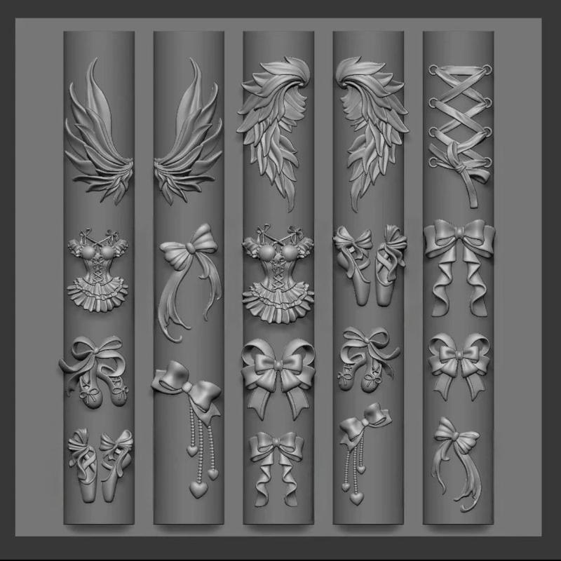 3D Silikonform für Nailart-Design Relief Schleife Erdbeere Barockmuster Maniküre Vorlagen Platten Werkzeuge Zubehör