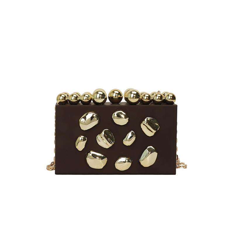 

Geometric Block Box Clutch - Irregular Structured Shoulder Bag, Minimalist Luxury Crossbody with Artistic Edge