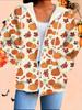 Halloween 3D Printed Hooded Cardigan Plus Size Autumn Winter Retro