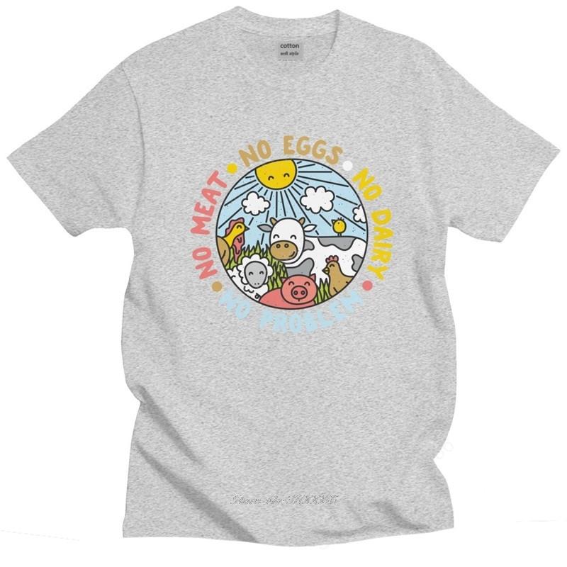 Vegan Animals Are Friends Men T Shirt  Cotton Veganism Tee Tops Fashion Tshirt Short Sleeve Graphic Tshirt Clothes Apparel