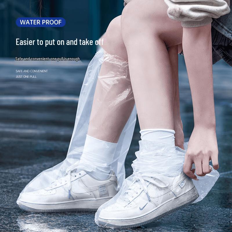 Adult Disposable Waterproof Rain Shoe Covers (5 Pairs)