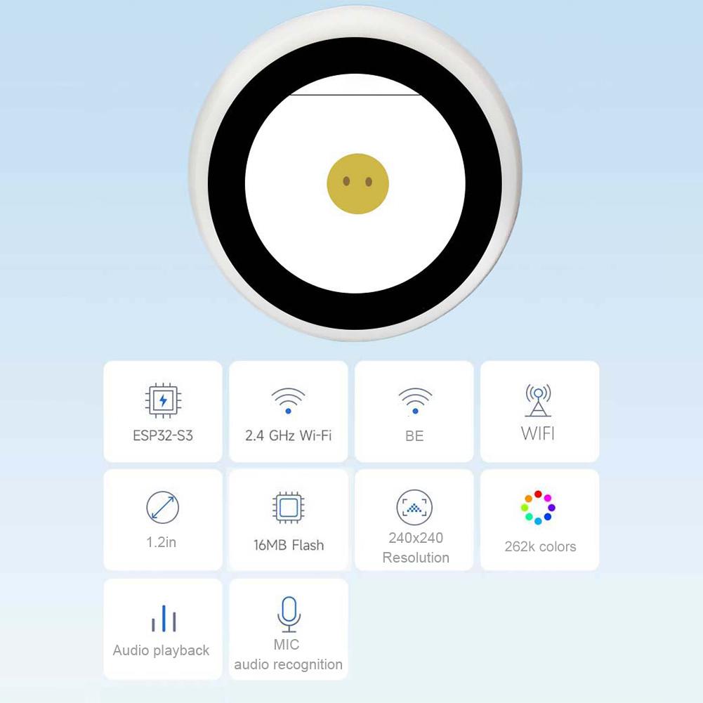 AI Voice Chat Robot 1.28In LCD Screen Mini Robot Tabletop Ornaments Smart DeepSeek Assistant Robot for Home Office School