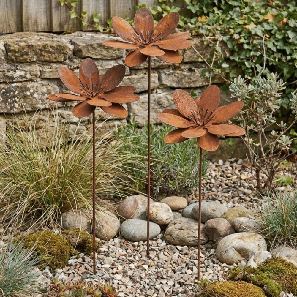Vintage Metall Blume Pfahl Gusseisen Rustikal Pflanzen Pfähle Blumenbeet Pfahl Terrasse