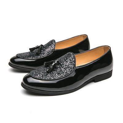 FashionAmerican Style Man Casual Patent Leather Shoes Comfortable Fashion Luxury Tassel Loafers Men Black Shoes Big Size 38-46