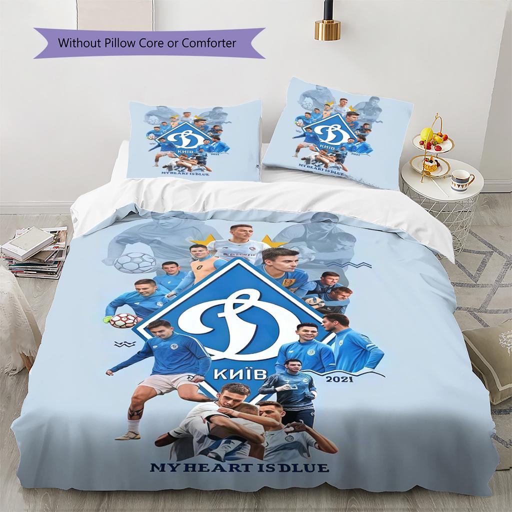 FC Dynamo Kyiv  Pattern Bedding Quilt Set Quilt Cover Pillowcase Home Decoration Birthday Gift (1 * Duvet Cover + 2 * Pillowcase, Without Core)