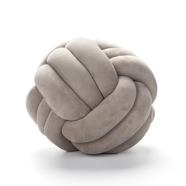 Pure Katoen Diy Handgeweven Knoopbal Kussen Auto Kussen Bank Werkstoel Kussen Pluche Pluche-aanvoelend Gewatteerd Kussen Huisdecoratie Kussen Diameter 22CM grijs