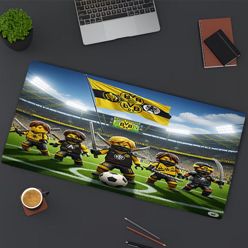 Tapis de Souris Impression Borussia Dortmund, pour Clavier Pad Ordinateur Portable Mat pour Bureau Utilisation à Domicile, Décoration de Bureau, Cadeau d'Anniversaire Parfait pour les Joueurs