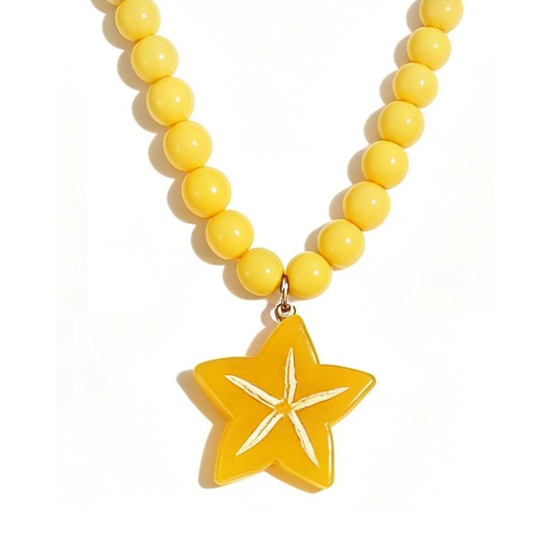 Colorful Beaded Heart Necklace – Versatile, Sweet Collarbone Chain for Women