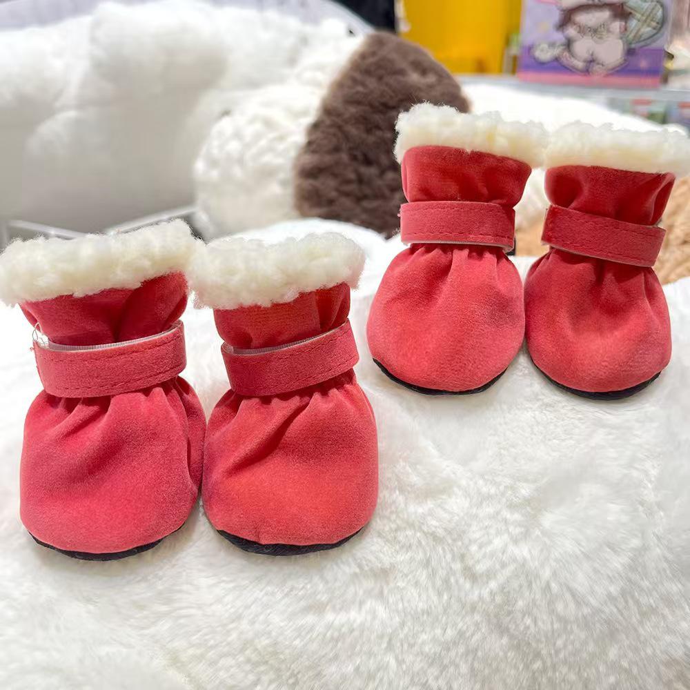 Soft-Soled Fluffy Pet Boots for Teddy & Pomeranian: Warm Indoor Autumn/Winter Cat & Dog Booties