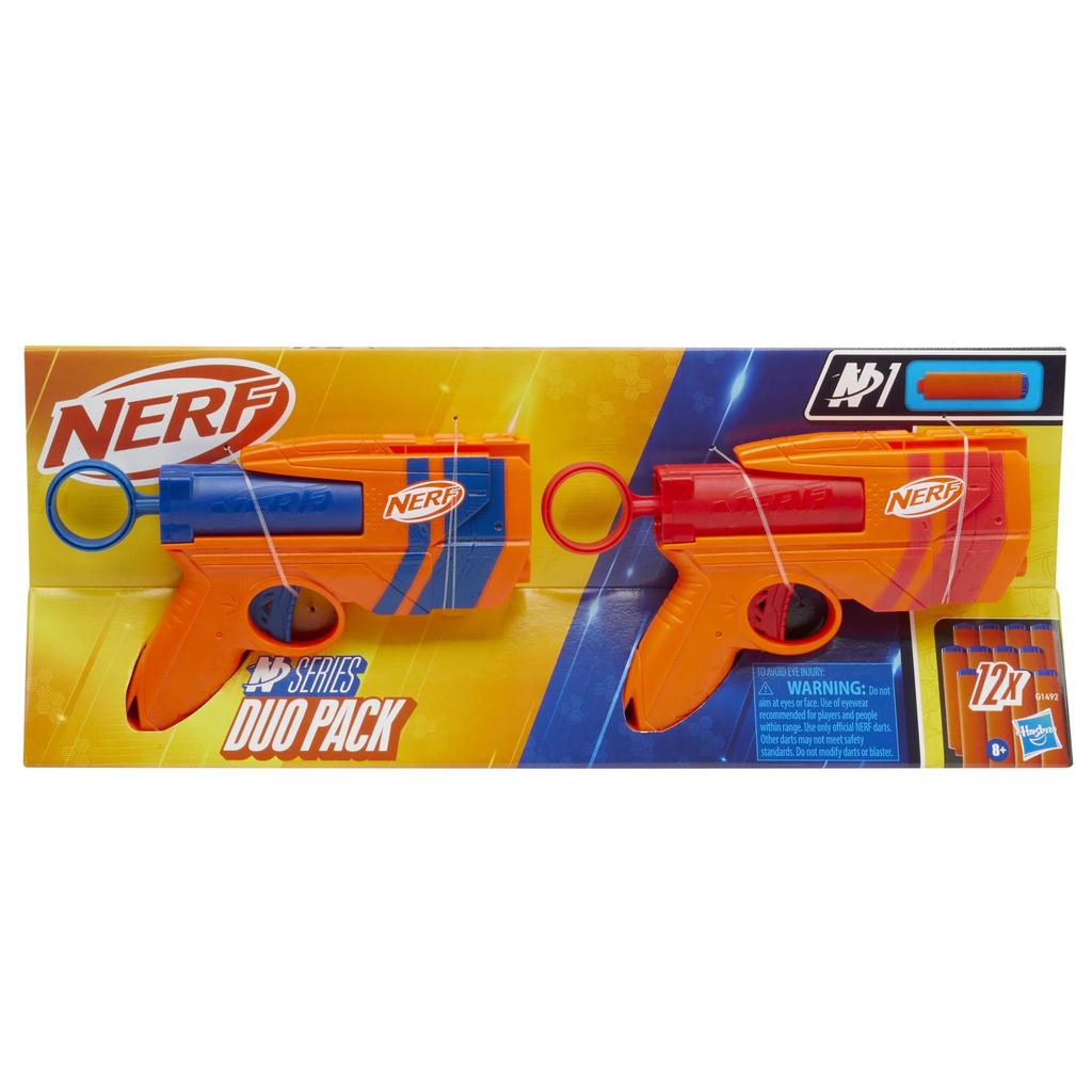 Hasbro Nerf N Series Duo Two 12 Official N1 N Series Outdoor Ages Authentic Pack Blasters, Darts, Compatible, Kids' Game, 8+, G1492,