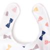 COLORFUL CANDY STYLE Baby Bib for Round Stylish Bib with with a pocket tissue Girls, Type, Ribbon, B3300300-NVL2511 (Comes pouch)