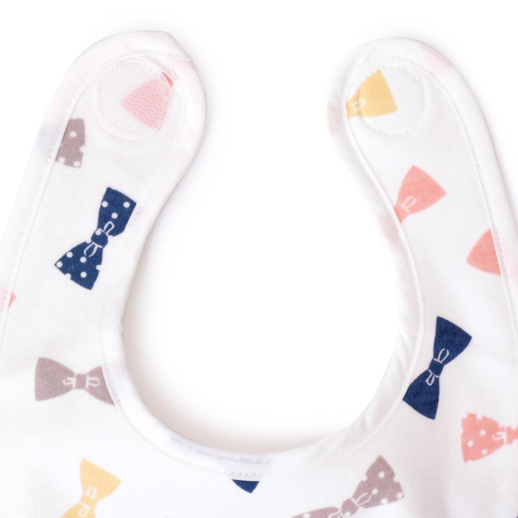 COLORFUL CANDY STYLE Baby Bib for Round Stylish Bib with with a pocket tissue Girls, Type, Ribbon, B3300300-NVL2511 (Comes pouch)