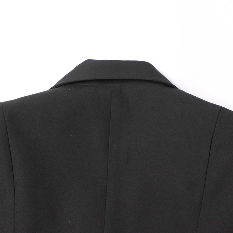 2025 Spring Trend: Women's High-End Coat with Cross Tie Suit Collar and Unique Placket Design