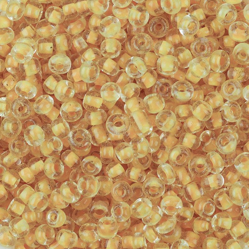 4mm Transparent Dyed Core Glass Seed Beads for DIY Bracelets, 450g Bag