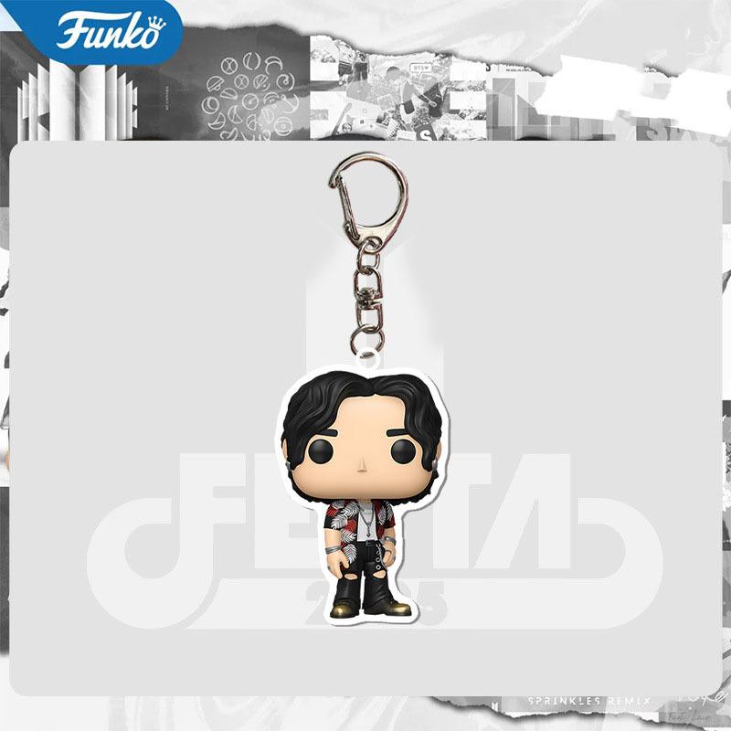 BTS Funko Pop Acrylic Keychain, Cute Cartoon Vinyl Figure Key Ring, Chibi Member Bag Pendant, Kpop Bangtan Boys Fan Collection Gift