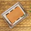 Bathroom Sink Glass Soap Dish with Metal Drain Tray, Freestanding Rectangular Design for Countertop Wash Area Use