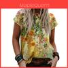 Blusas Femininas Estampadas Florais de Manga Curta com Tecido Macio para Conforto Máximo