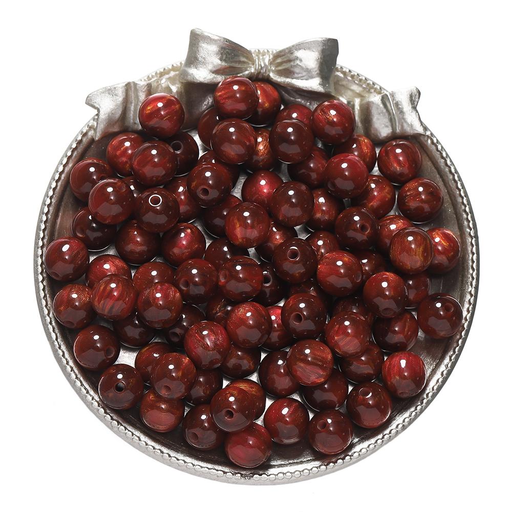 20-50pcs/lot Dark Color Mitation Cat Eye Round Resin Beads Bracelet Spacer Beads For DIY Charm Crafts Jewelry Making Findings