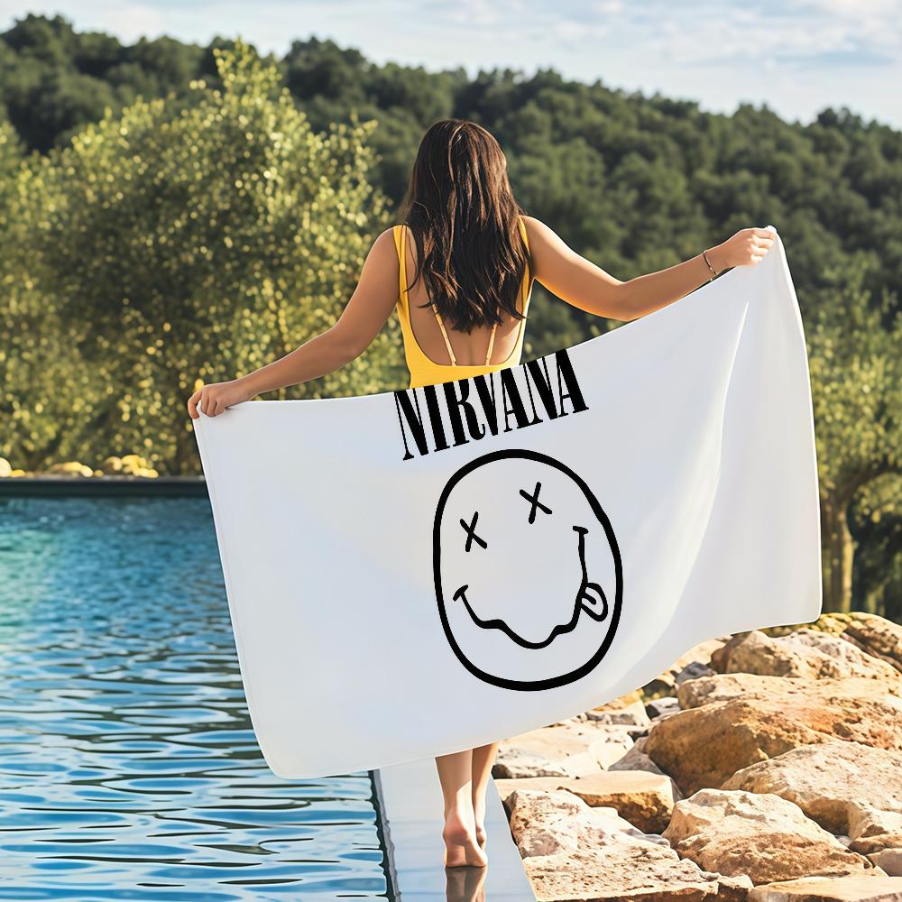 

Rock Band N-Nirvana Towel Quick Drying Beach Towels Are Suitable For Swimming Pools Camping Yoga And The Gym W30*H60(CM)