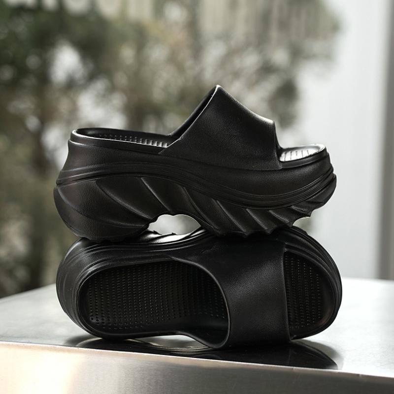 Fashion 9cm Heel Height Shoes Indoor Outdoor Slippers For Women Home Beach Slides Soft EVA Thick Sole Anti-slip Girls Street Sandals