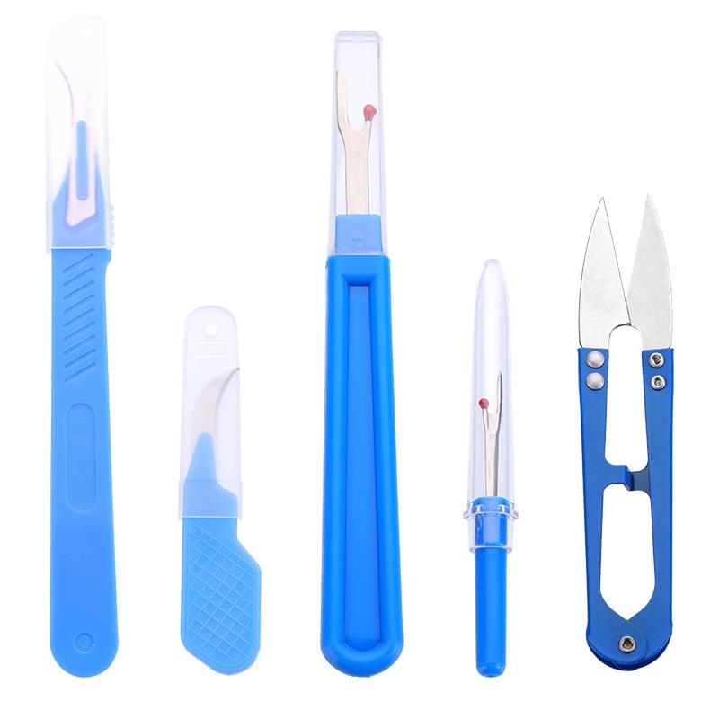 Kit de Descosedor Azul para Costura, Cortador Removedor de Puntadas y Hilos para Costura, Manualidades, Bordado