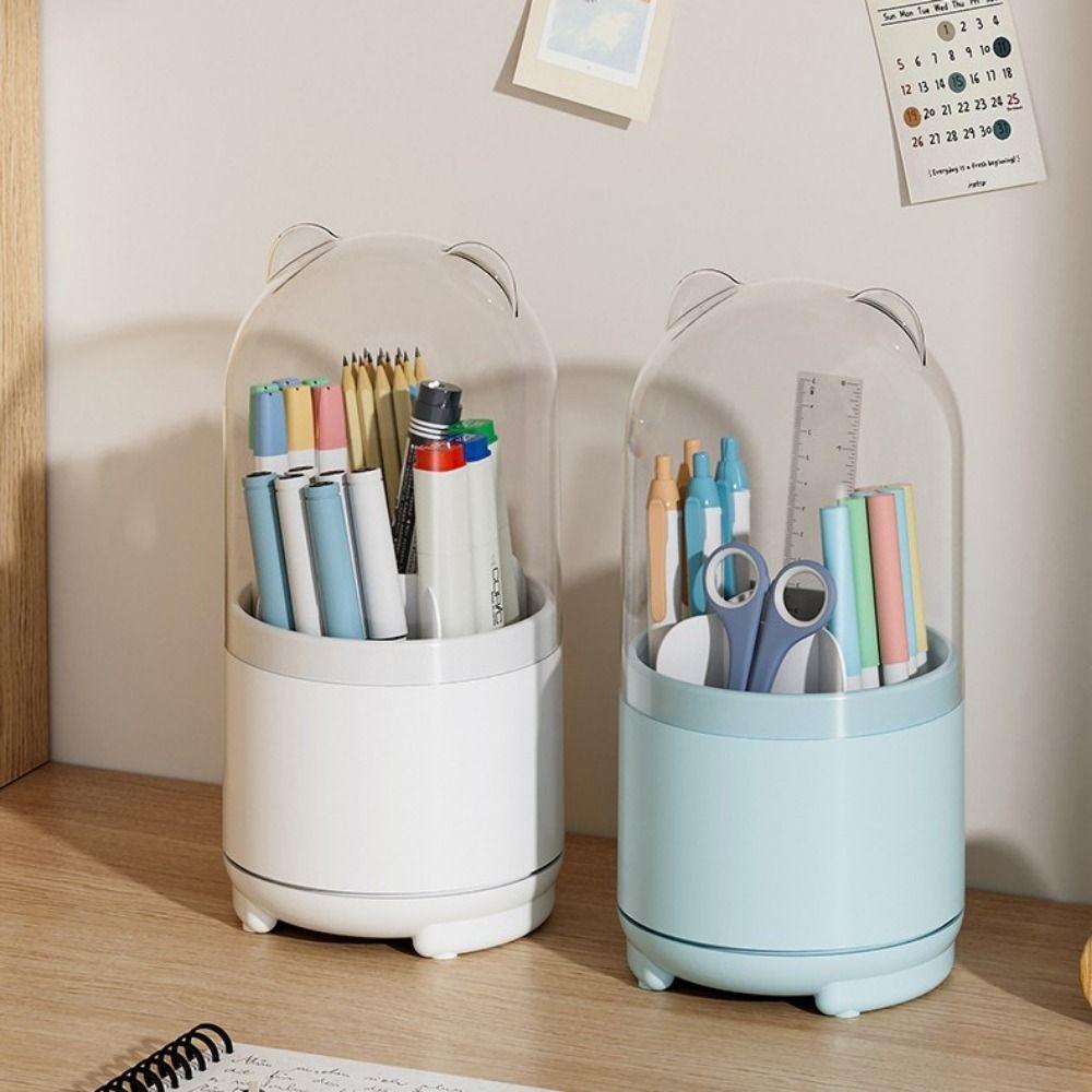 

Storage Desktop Lipstick 360 Degree Rotating Makeup Organizer Dust-proof Cosmetic Brushes Organizer