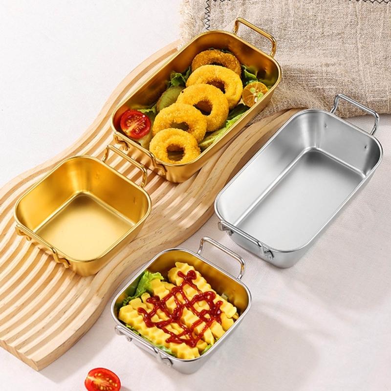 Multifunctional Stainless Steel Toddler Plates Set for Kids, Durable Metal Dinnerware, Safe for Oven and Dishwasher Use