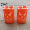 Haunted House Decoration Light Flameless Halloween Candle with LED Light Ghost Face Pumpkin Skull Design Outdoor Safe Battery Operated Indoor