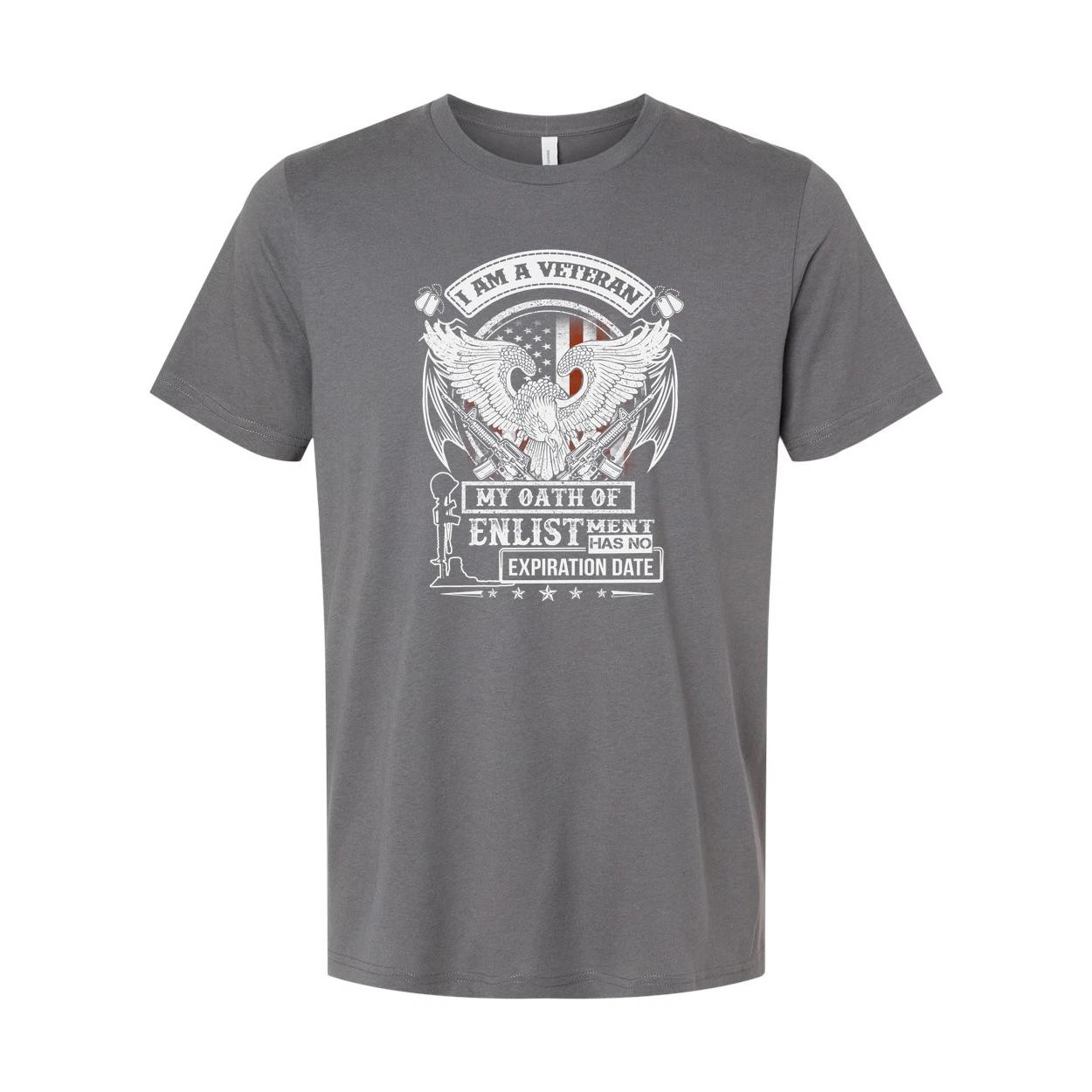 

Veteran Unisex T Shirt With Eagle Emblem And Oath Of Enlistment Graphic Design F 3XL