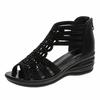 Fish mouth hollow rhinestone wedge heel sandals women's summer new high heels breathable sandals often