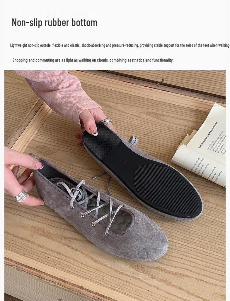 Spot 2025 Damen Schnür-Ballerinas - Vielseitige Schuhe aus weichem Leder