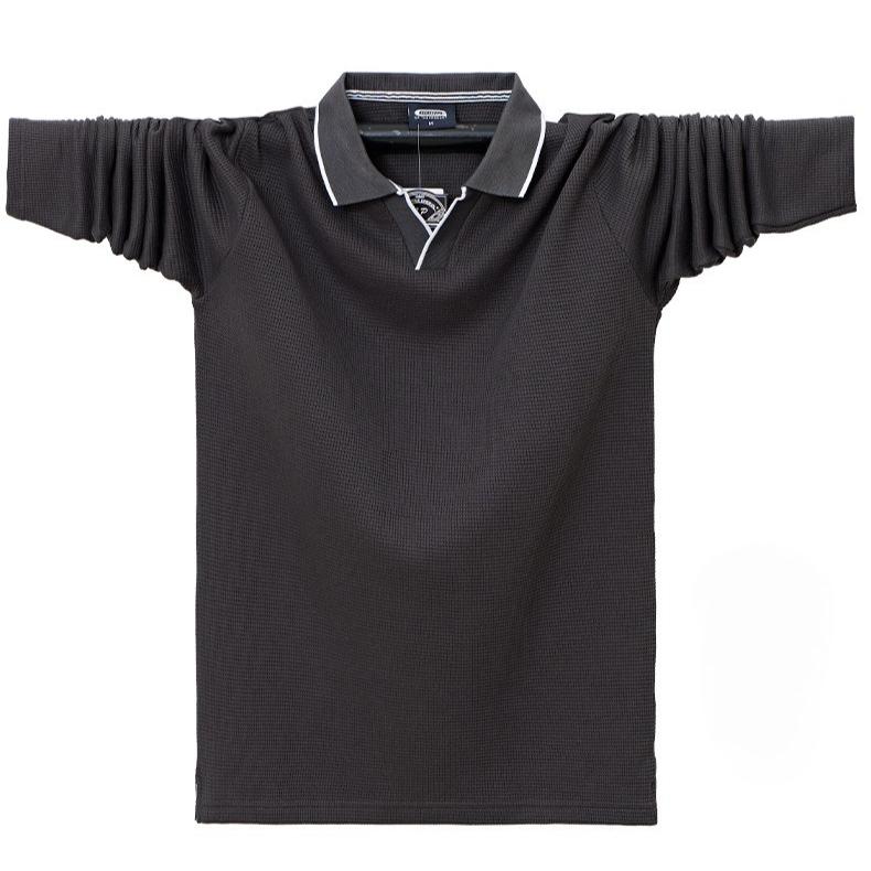 Men's Collared Polo Shirts Casual Long Sleeve Polo Shirts Button Down Pullover Shirts Solid Color Golf Shirts Spring Fall Tops Sweatshirts for Men