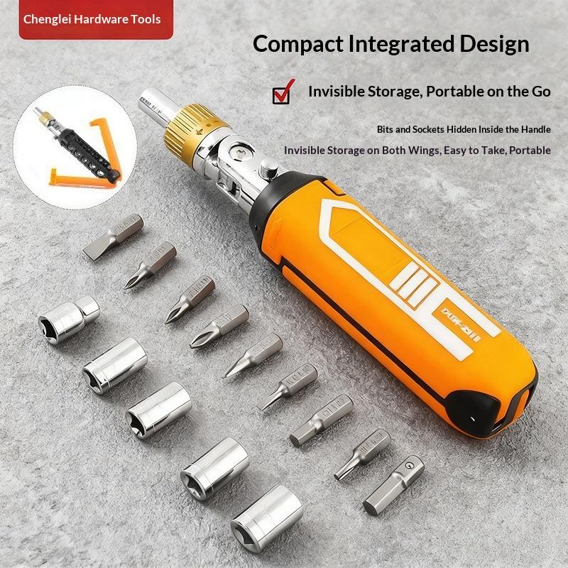 14 In 1 Ratchet Screwdriver Set Multi-Function Magnetic Rotary Bit Kit Lightweight Hand Tool for Car Interior Repair Home Fixing
