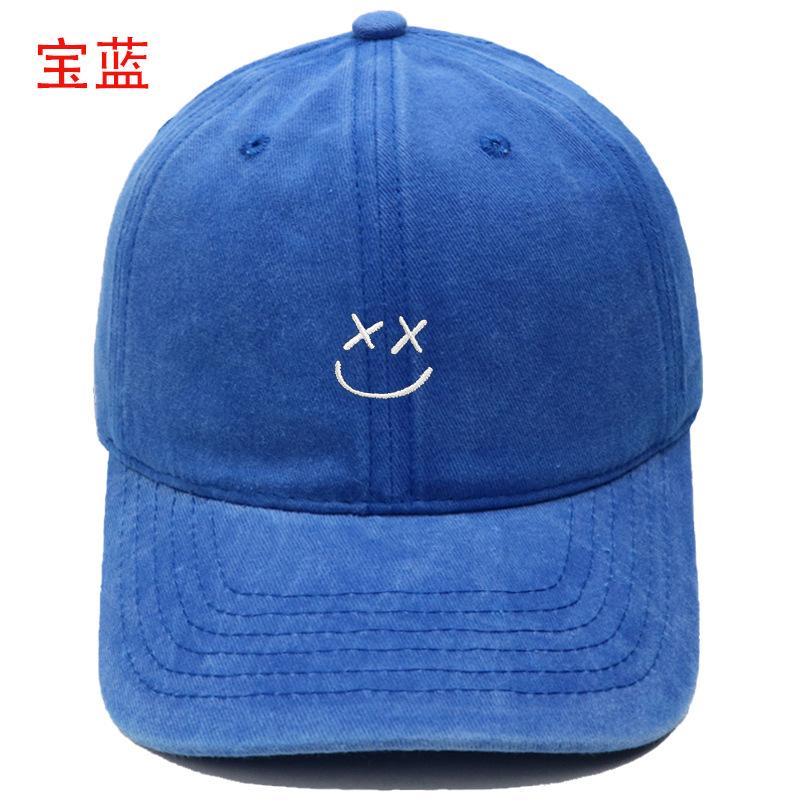 Cute smiley face embroidered baseball cap simple versatile cap outdoor leisure sun protection hat