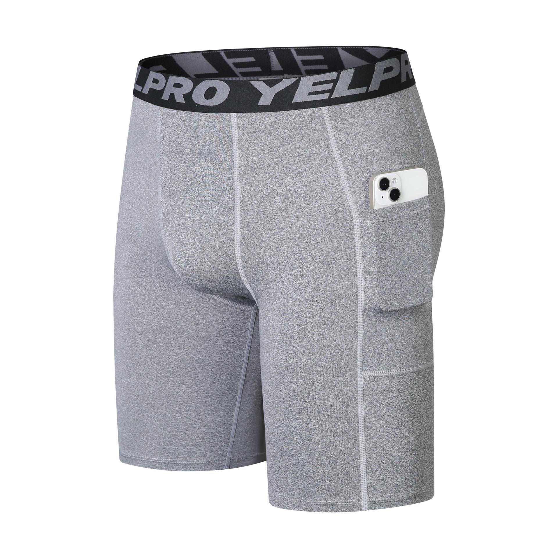 Men s Quick-Dry Stretch Fitness Shorts with Pockets - Summer Running & Training Wear L