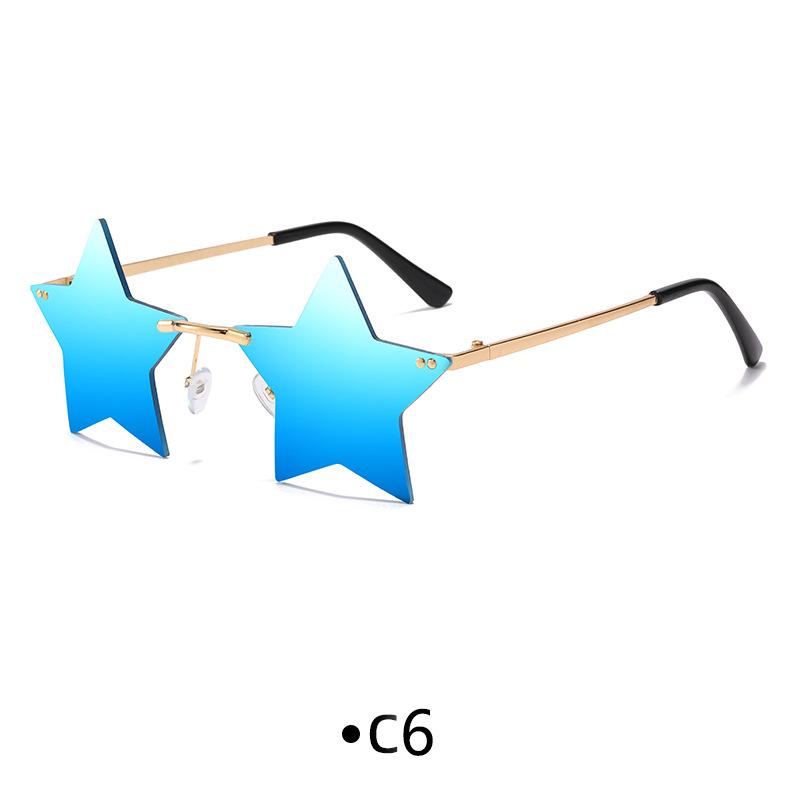 

Солнцезащитные очки без оправы в форме звезды, модные солнцезащитные очки для женщин и мужчин, очки для вечеринок, забавные очки в форме пентаграммы, рождественские украшения