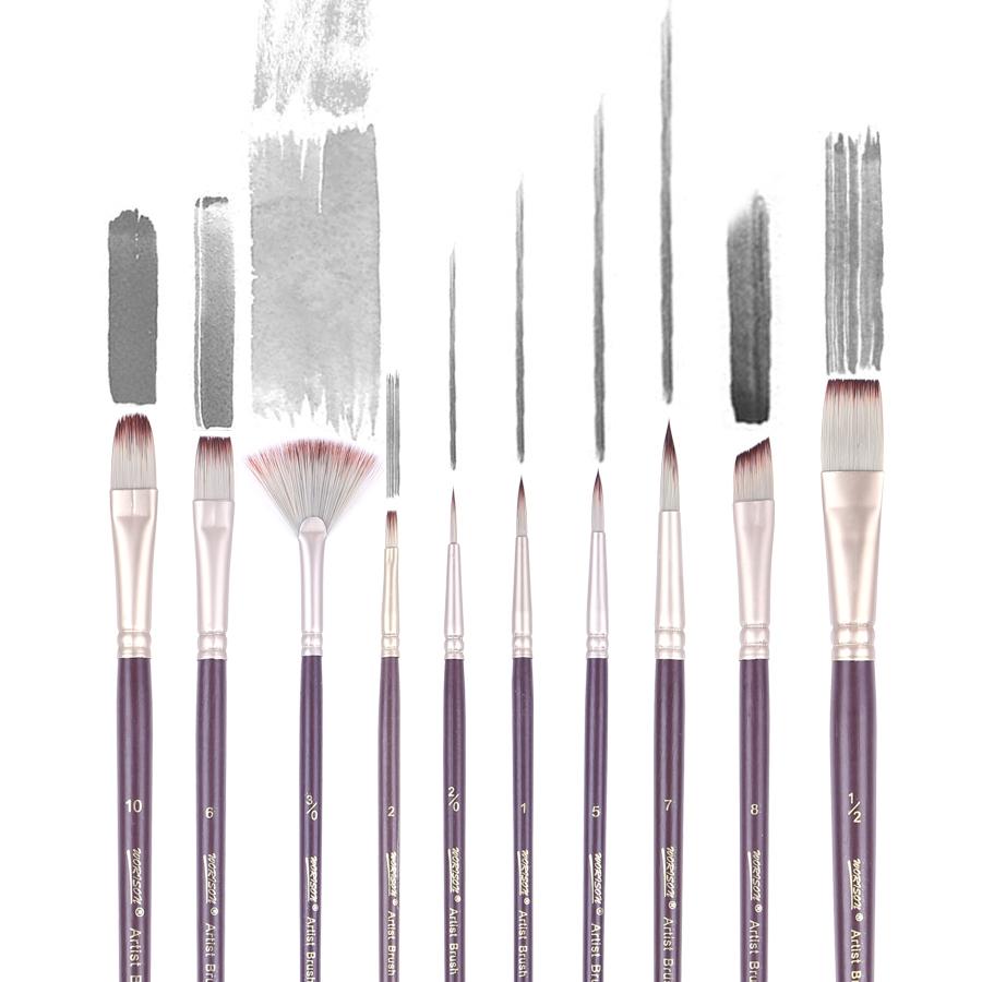 10 Pcs Artist Paint Brush Set, Painting Brushes Kit Fabulous for Canvas, Watercolor & Fabric, Acrylic Painting for Kids, Adults