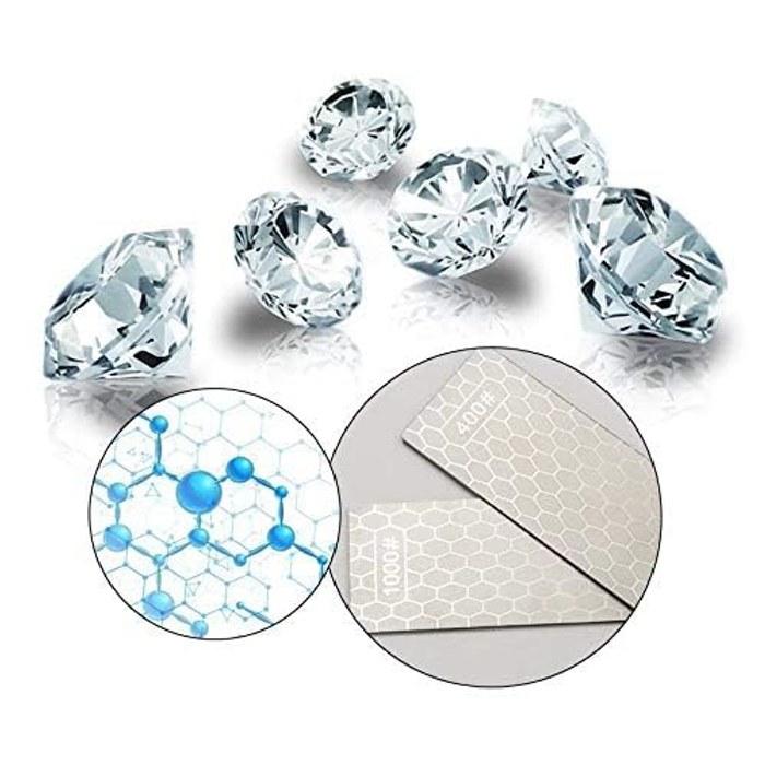 MOPCONY Diamond Whetstone #400/#1000 - 2-Piece Set with Microfiber Towel