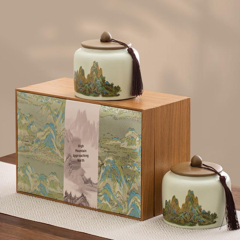 Premium Tea Gift Box: Oolong, Black, Pu-erh & Jasmine - A Thousand Li of Rivers and Mountains Collection