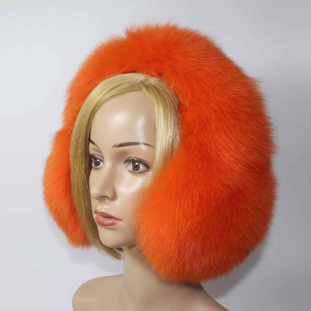 Real Fox Fur Earmuffs For Winter Women Warm Natural Raccoon Fur Earmuffs Girls Ear Warmer Genuine Fur Scarves Plush Ear Muff