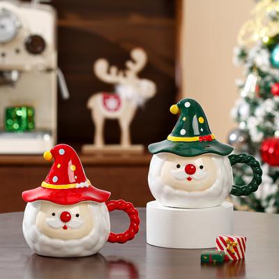 Cartoon Christmas Cup with Lid Cute Mug Souvenir Small Gift Water Cup Gift Box Set High Precision Large Capacity
