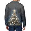 Men's Casual Christmas Print Button Long Sleeve Shirt