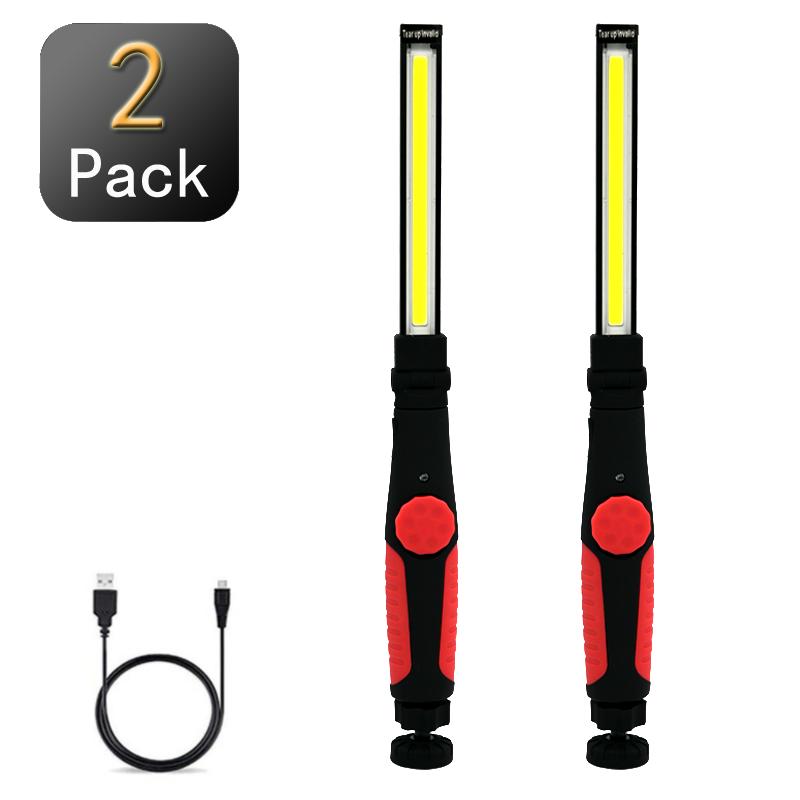 Handheld 4 Mode COB Work Light Adjustable Magnetic Inspection Light USB Rechargeable Torch Flashlight for Camping Hiking Working