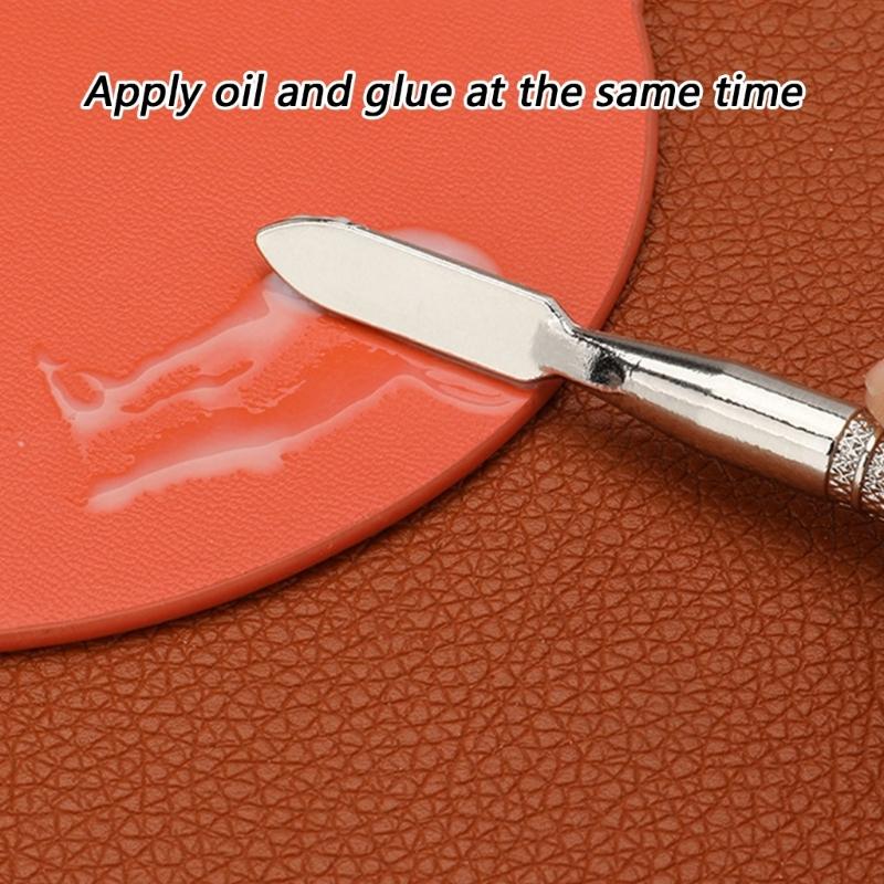 Portable Double Head Pen for Leather Edges Oiling Stainless Steel Craft Accessory for Artisanal and Hobbyists
