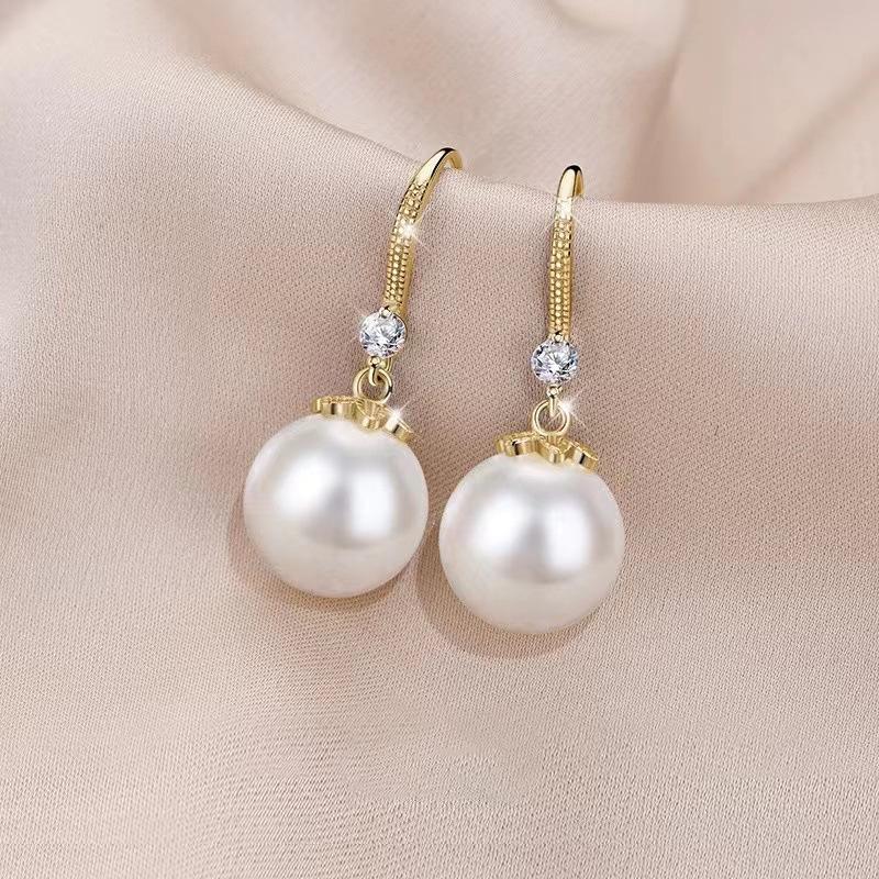 S999 Sterling Silver High-End Pearl Earrings for Women - 2024 Trend